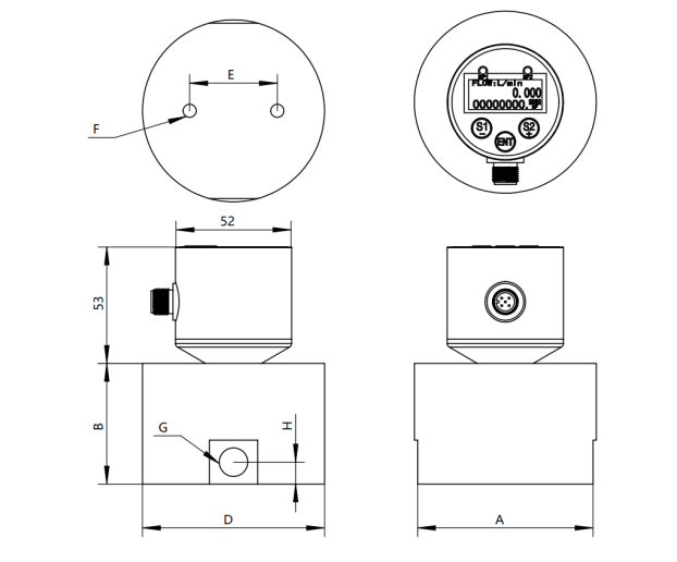 柴油汽油鑄鐵橢圓齒輪流量計(jì)尺寸圖